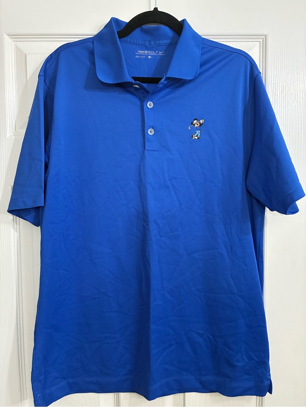 Nike Blue Men's Polo with Embroidered Mickey Logo
